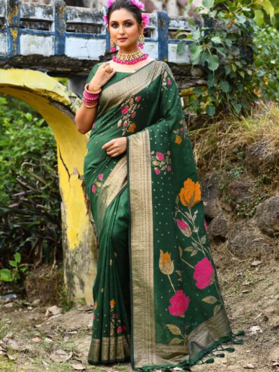 Banarasi Traditional Green Saree