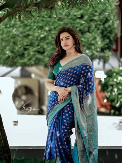 Wedding Banarasi Silk Blue Saree