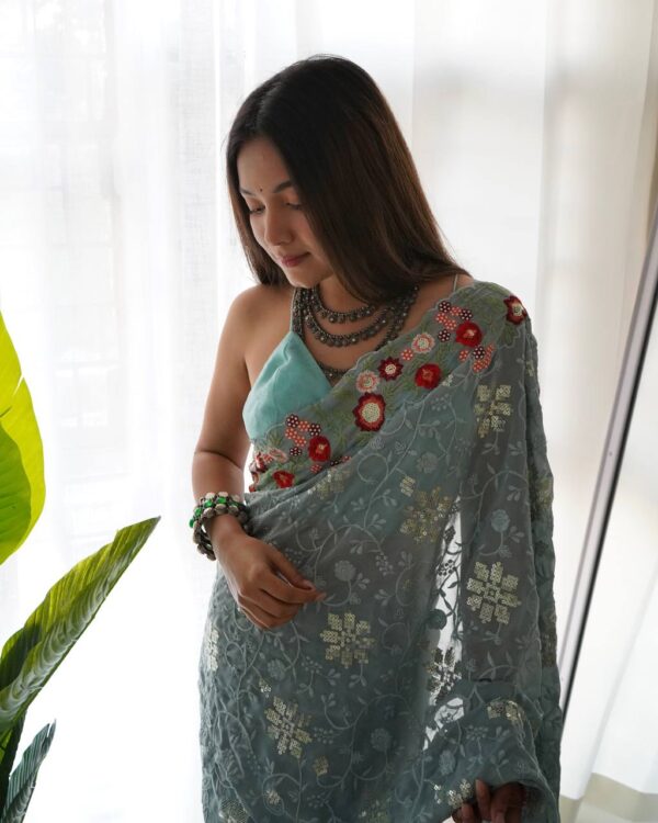 Sky Blue Saree