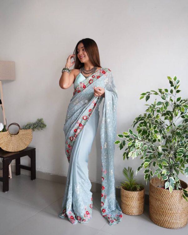 Sky Blue Saree