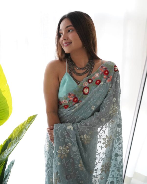 Sky Blue Saree