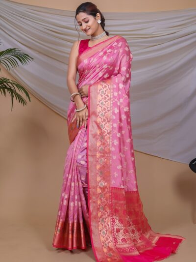 Traditional Wear Silk Pink Saree