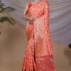 Silk Orange Saree Designer Border