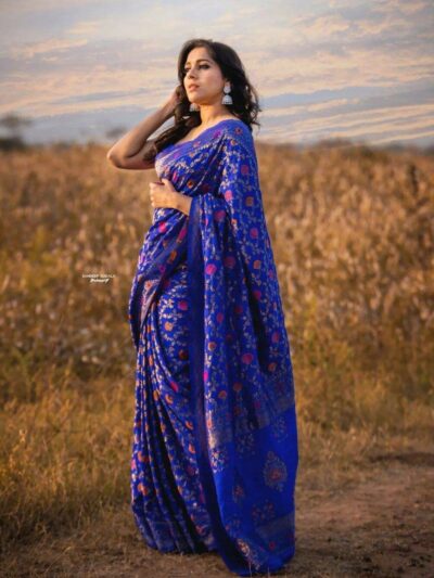 Bollywood Designer Silk Blue Saree