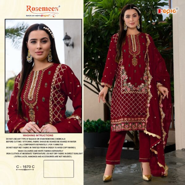 Red Fancy Pakistani Salwar Suit