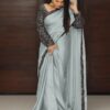 Grey Party Ready To Wear Saree