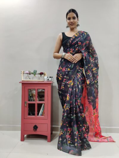 Black Fancy Design Reay to Wear Saree