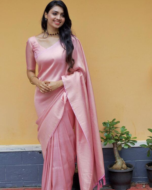 Buy Wedding Indian Silk Pink Saree 21.99 Only