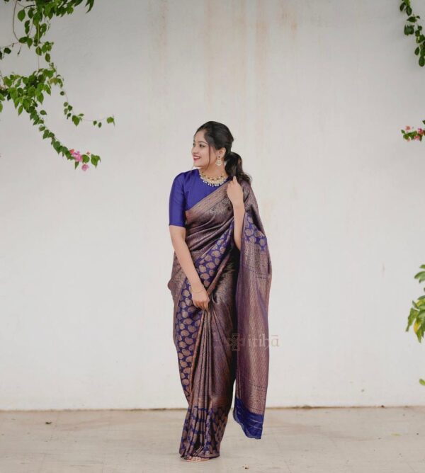 Wedding Party Soft Silk Blue Saree