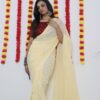 Wedding Cream Ready To Wear Saree