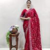 Party Red Ready to wear Saree UK