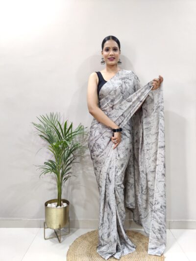 Stylish Ready to wear Saree in Grey