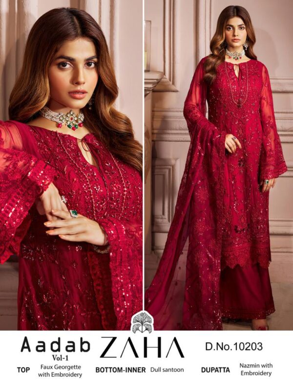 Red Pakistani Suit For Women Function Wear