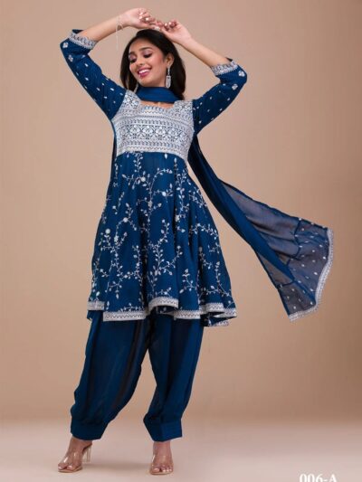 Designer Work Blue Pakistani Salwar Suits