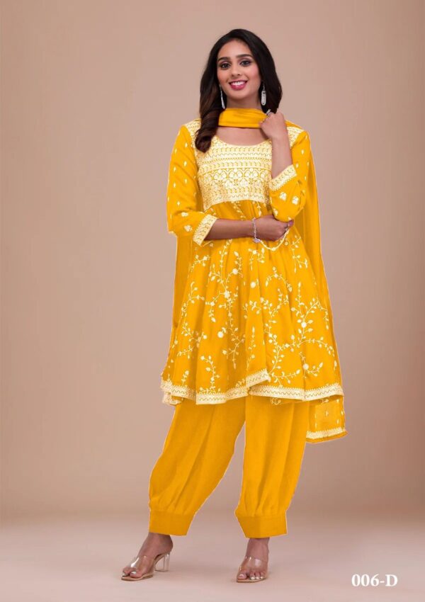 Yellow Women's Pakistani Salwar Suits