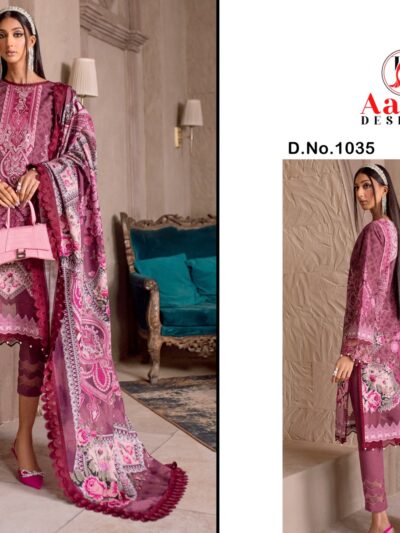 Designer Printed Pink Pakistani Dress