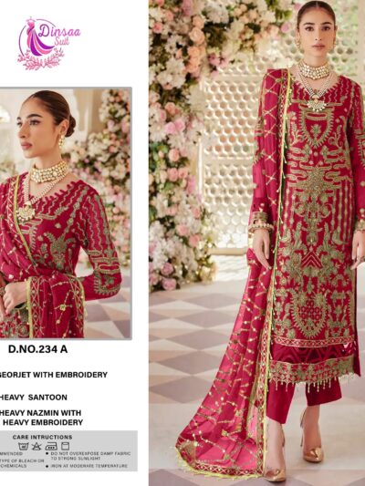 Wedding Red Embroidery Pakistani Dress