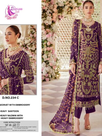 Wedding Embroidery Work Pakistani Dress