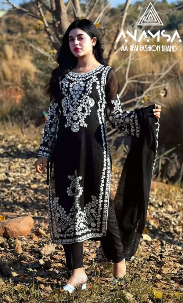 Women's Fancy Work Black Pakistani Dress