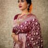 Designer Indian Silk Maroon Saree