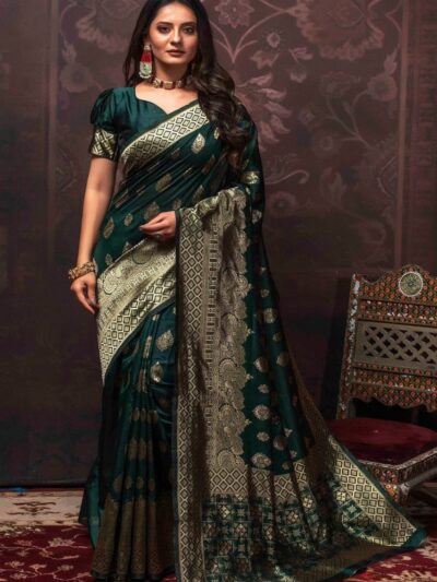 Women Traditional Silk Green Saree