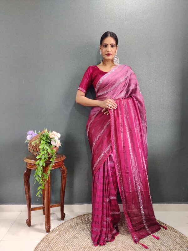 Pink Stylish Women's Ready to wear Saree