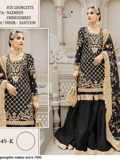 Fancy Georgette Black Pakistani Dress