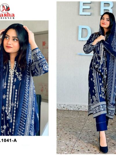 Embroidery work Blue Pakistani Dress