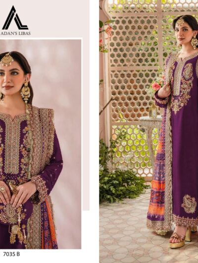 Designer Embroidery Purple Pakistani Dress