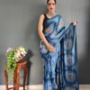 Blue One Minute Ready to wear Saree