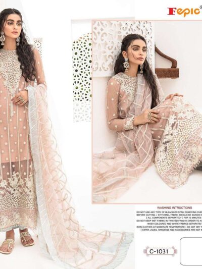 Wedding Heavy Work Peach Pakistani Suits