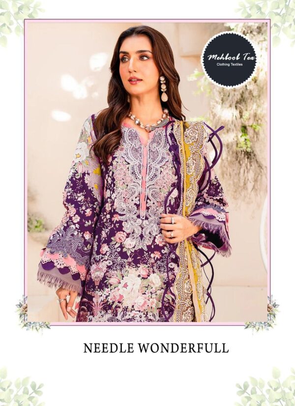 Women Cotton Blend Purple Pakistani Suits