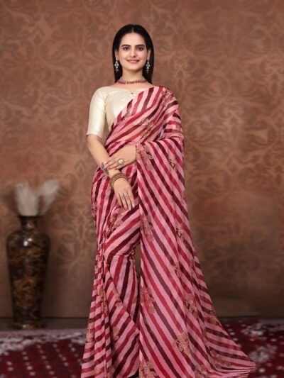 Wedding Red Fancy Ready to wear Saree