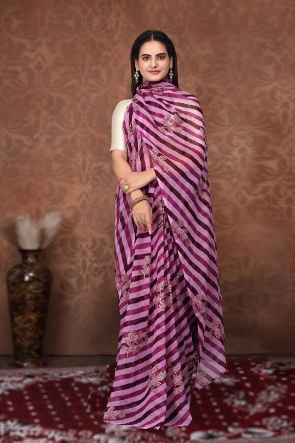 Purple Georgette Ready to wear Saree