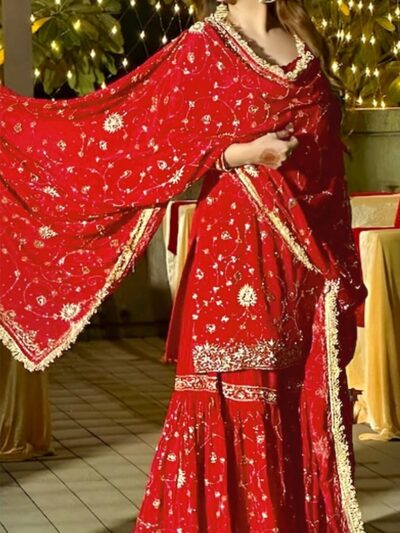 Wedding Red Pakistani Salwar Suits