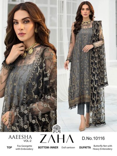 Stylish Grey Georgette Pakistani Suits