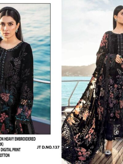 Black Fancy Semi Stitched Pakistani Suits