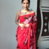 Red Organza Floral Ready to Wear Saree