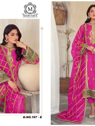 Wedding Pink Semi Stitched Pakistani Dress