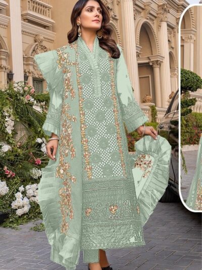 Fancy Work Pakistani Dress With Dupatta