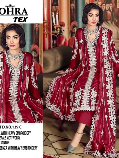 Wedding Semi Stitched Red Pakistani Dress