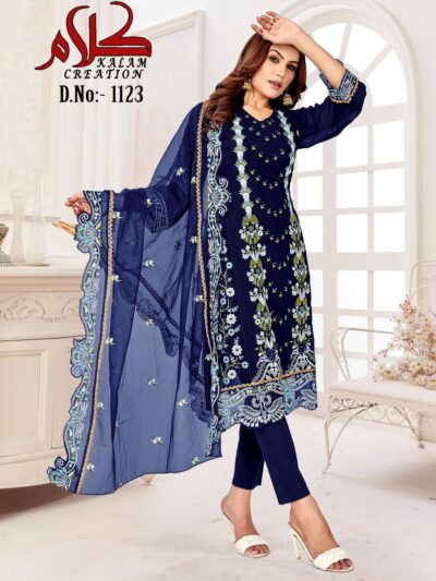 Women's Fancy Blue Georgette Pakistani Dress