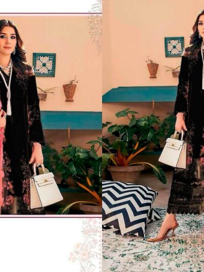 Women's Black Semi Stitched Pakistani Suits