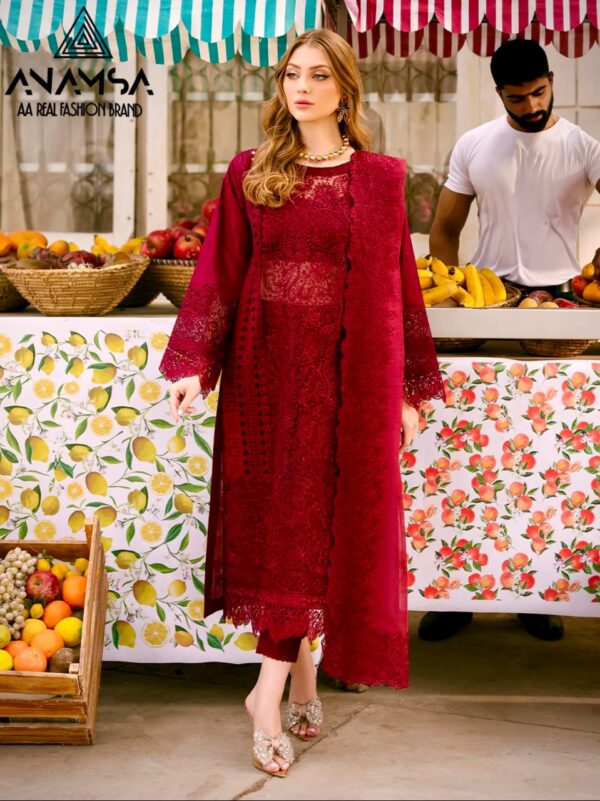 Wedding Red Semi Stitched Pakistani Dress