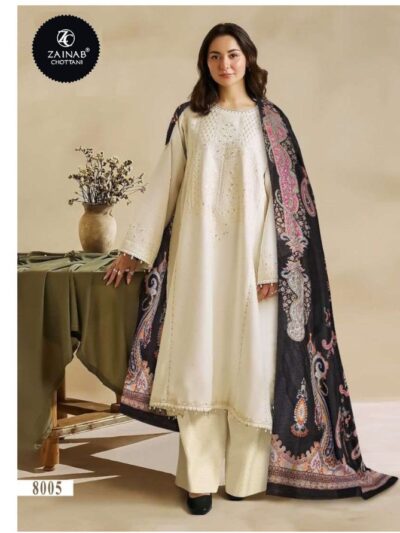 Stylish White Pakistani Dress with Dupatta