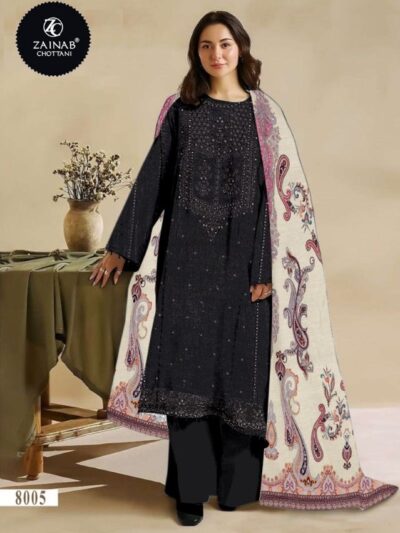 Black Eid Wear Pakistani Dress with Dupatta