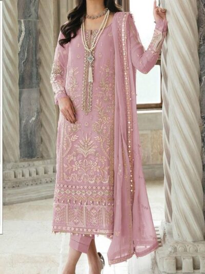 Women's Georgette Pink Pakistani Suits