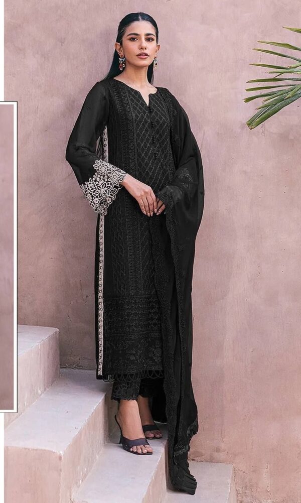 Work Georgette Black Pakistani Suits