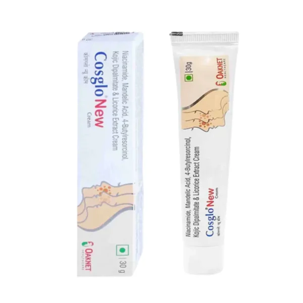 Cosglo New Anti-Melasma Cream 30g tube and box for dark spots and hyperpigmentation