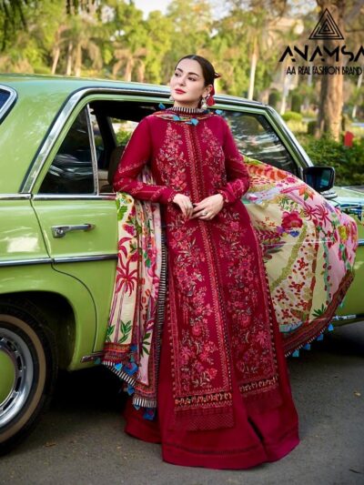 Designer Work Red Pakistani Suits